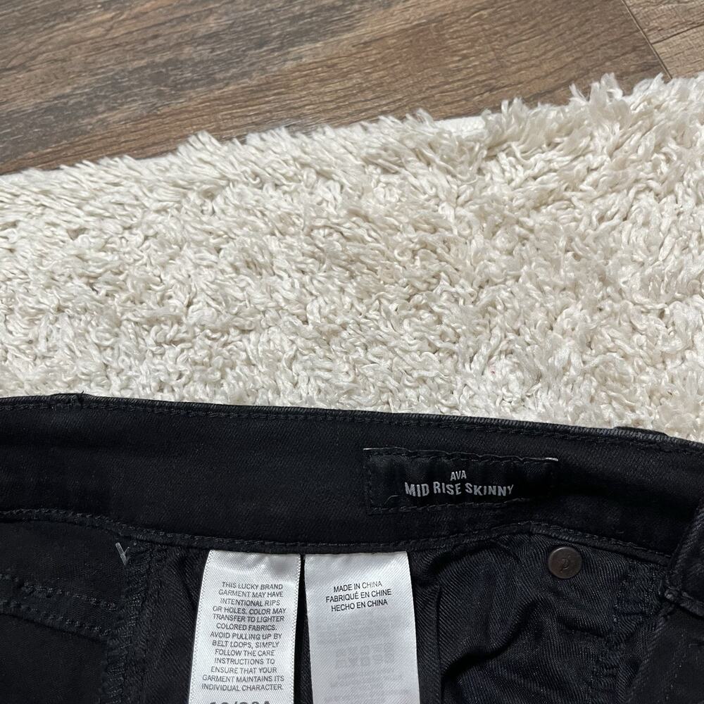 Lucky Brand Size 10/30 Black Ava Mid-Rise Skinny Jeans - Picture 7 of 8